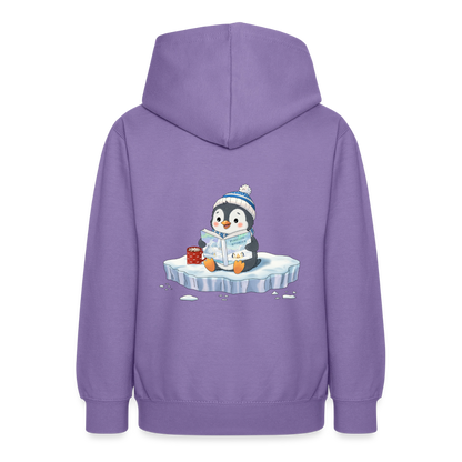 cozy.pinguin.stories.teenager.hoodie - Lavendel