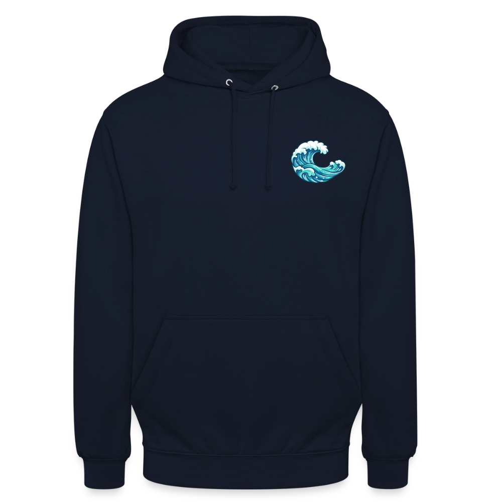Kleiner.Delfin .große.Welle.supercool.unisex.hoodie - Navy