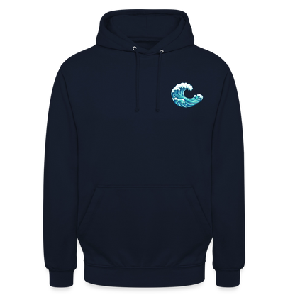 Kleiner.Delfin .große.Welle.supercool.unisex.hoodie - Navy