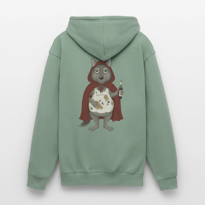 der.asoziale.wolf.unisex.hoodie - Graugrün