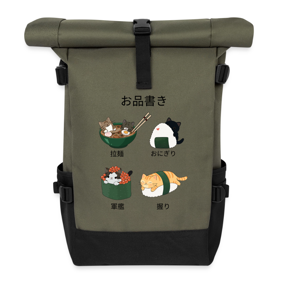 Sushi-Cats-unisex-hoodie-22l - Olive/Schwarz
