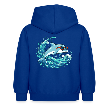 Kleiner.Delfin .große.Welle.supercool.kinder.hoodie - Royalblau