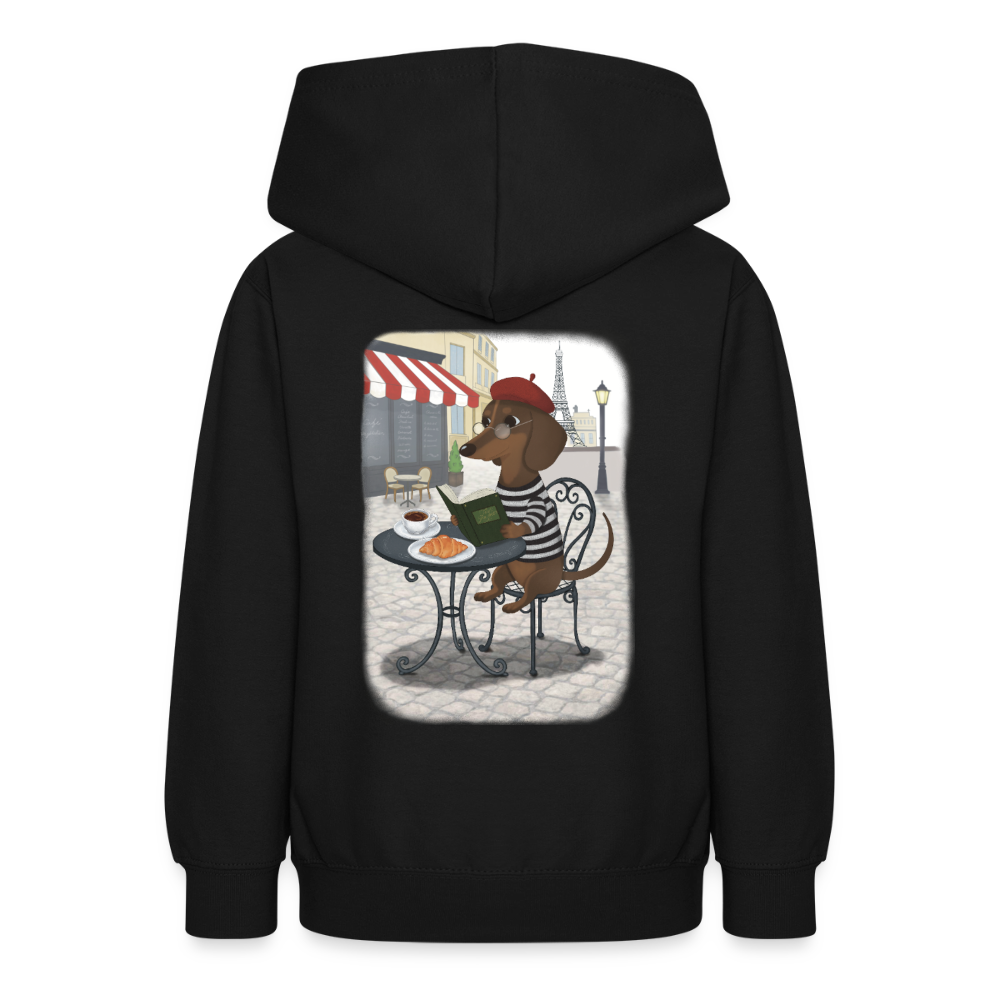 dackel.in.paris.tres.pawfect.teenager.hoodie - Schwarz