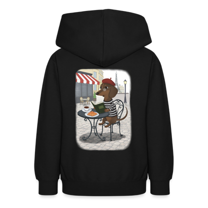 dackel.in.paris.tres.pawfect.teenager.hoodie - Schwarz