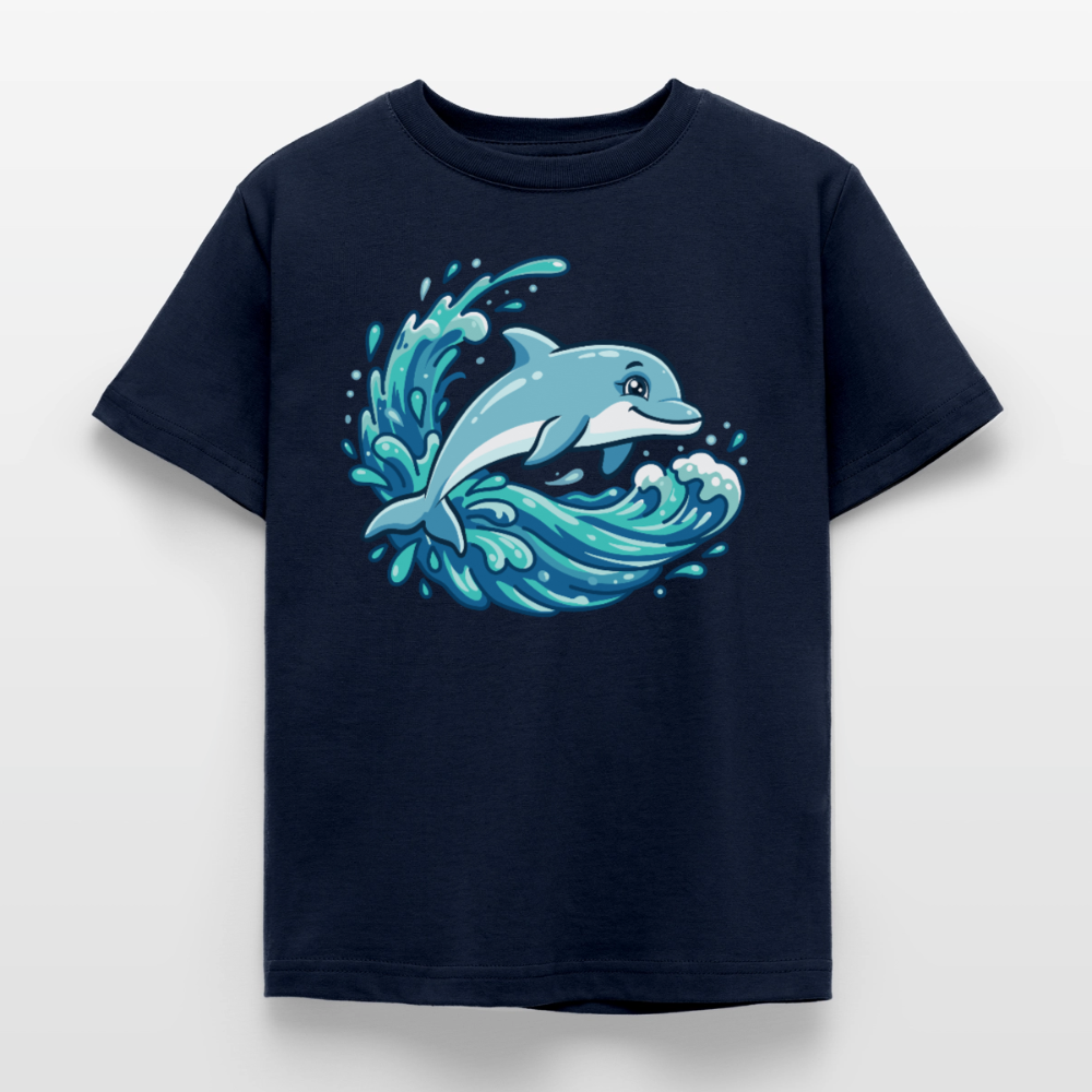 kleiner.delfin.grosse.welle.kinder.standard - Navy