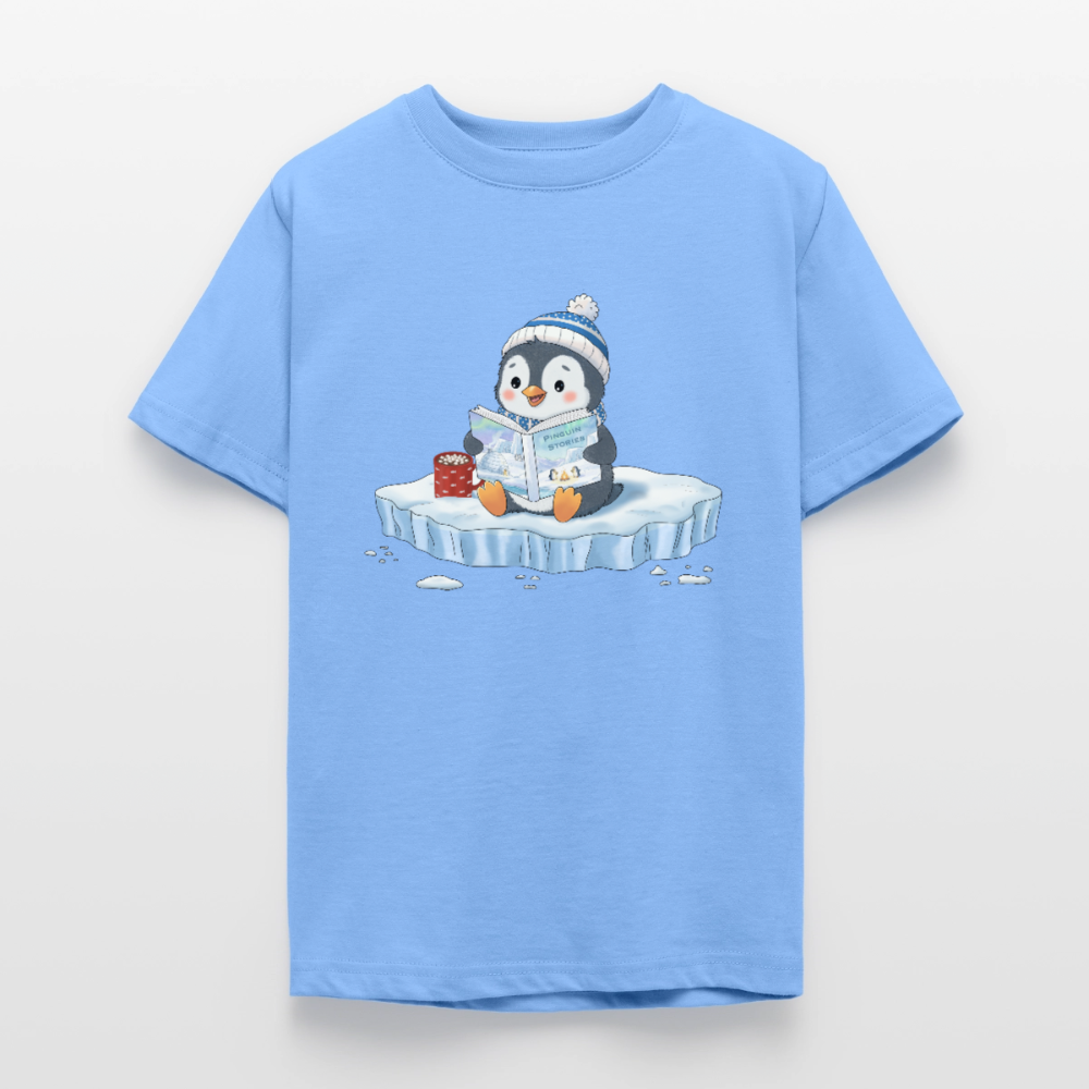 Cozy.Pinguin.Stories.Teenager.T-Shirt - Himmelblau