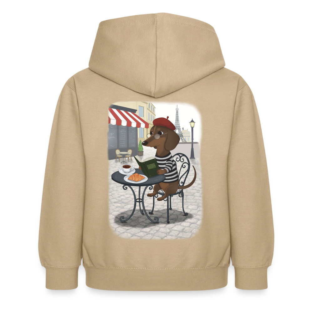 dackel.in.paris.tres.pawfect.kinder.hoodie - Sand