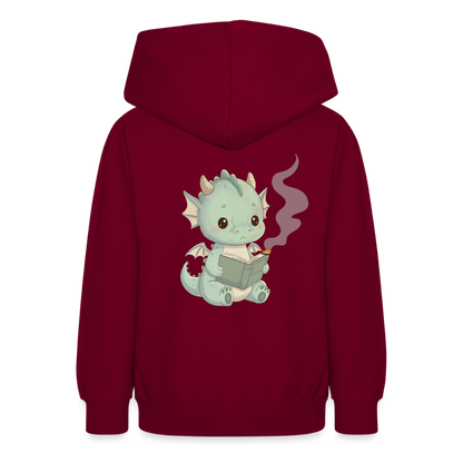 Kleiner.buecherdrache.teenager.hoodie - Bordeaux