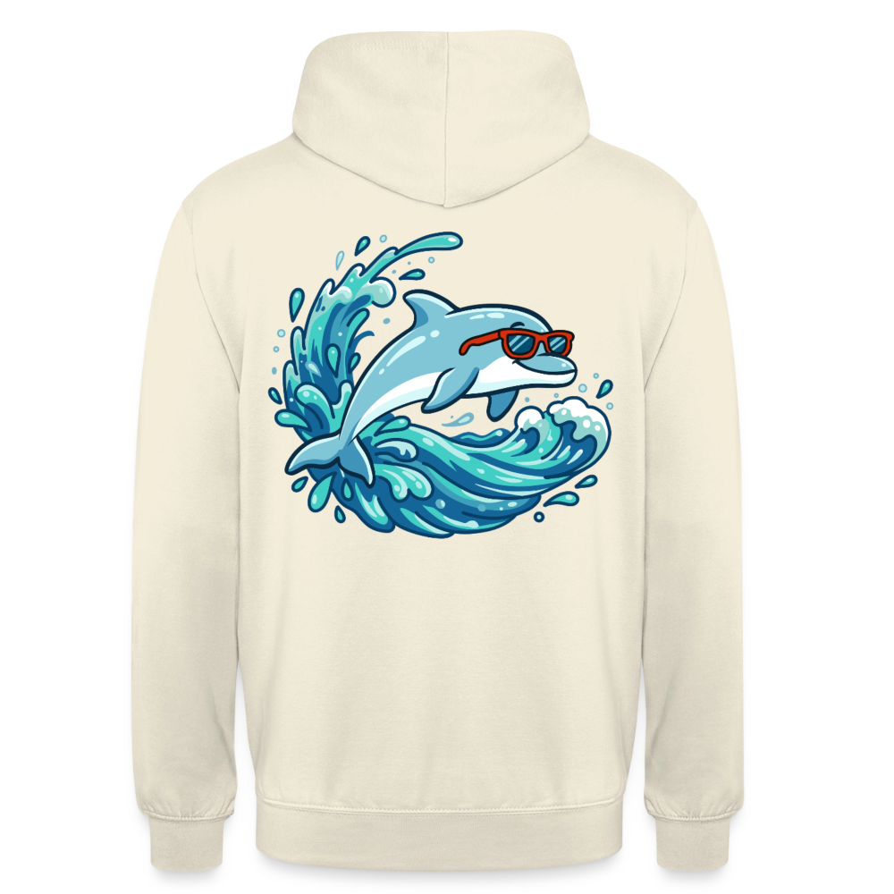Kleiner.Delfin .große.Welle.supercool.unisex.hoodie - Vanille-Milchshake