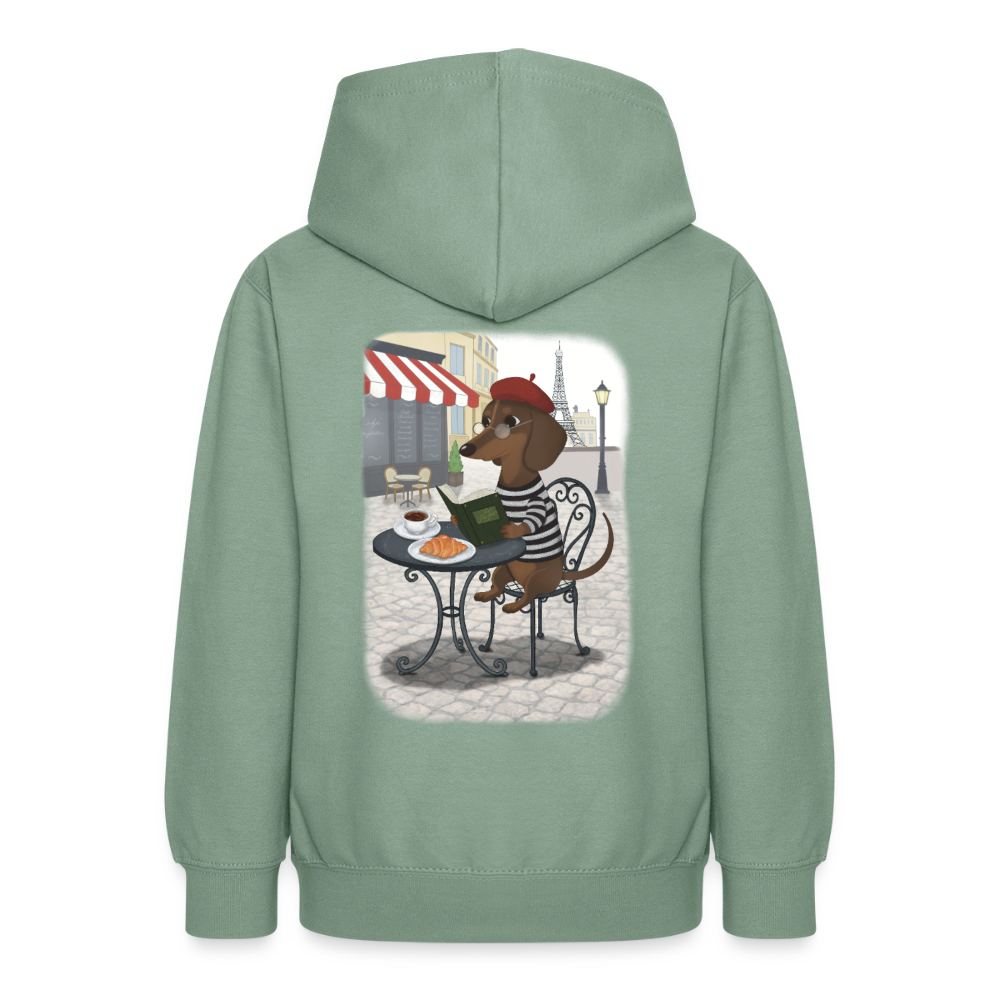 dackel.in.paris.tres.pawfect.teenager.hoodie - Graugrün
