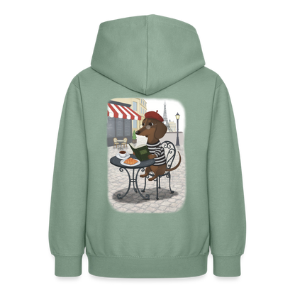 dackel.in.paris.tres.pawfect.teenager.hoodie - Graugrün