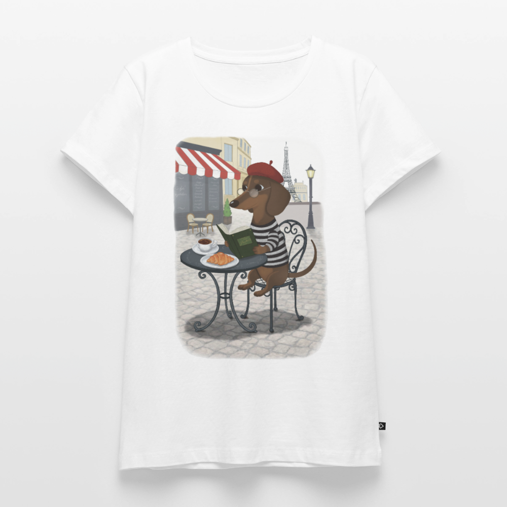 Dackel in Paris – Très Pawfect | Premium T-Shirt für Frauen - Weiß