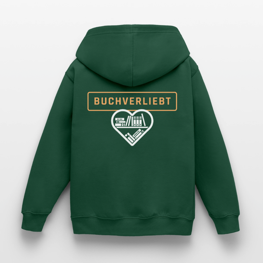 buchverliebt-kinder-hoodie - Flaschengrün
