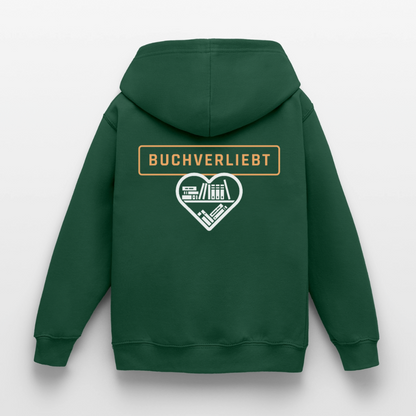 buchverliebt-kinder-hoodie - Flaschengrün