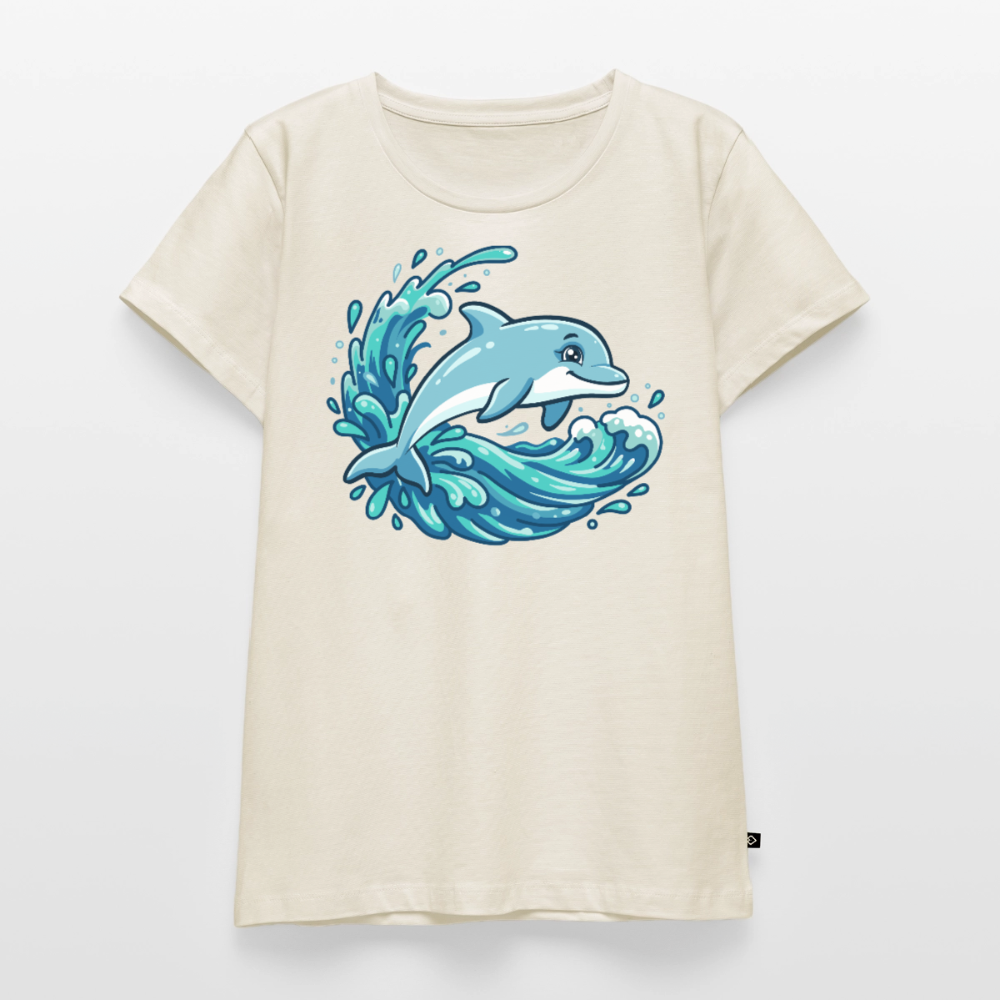 kleiner.delfin.grosse.welle.frauen.shirt.premium.standard - Naturweiß
