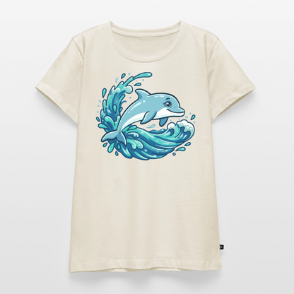 kleiner.delfin.grosse.welle.frauen.shirt.premium.standard - Naturweiß
