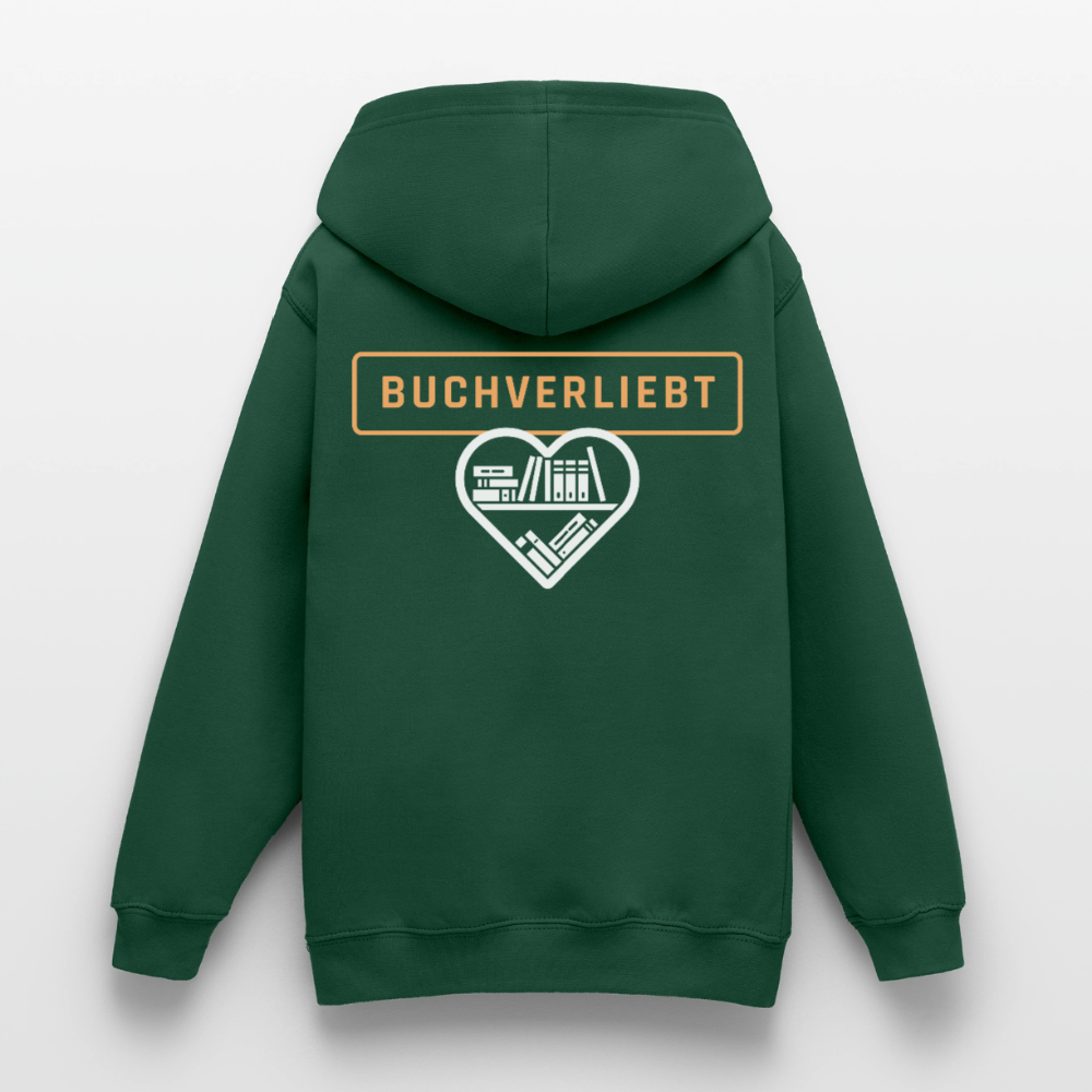 buchverliebt-teenager-hoodie - Flaschengrün