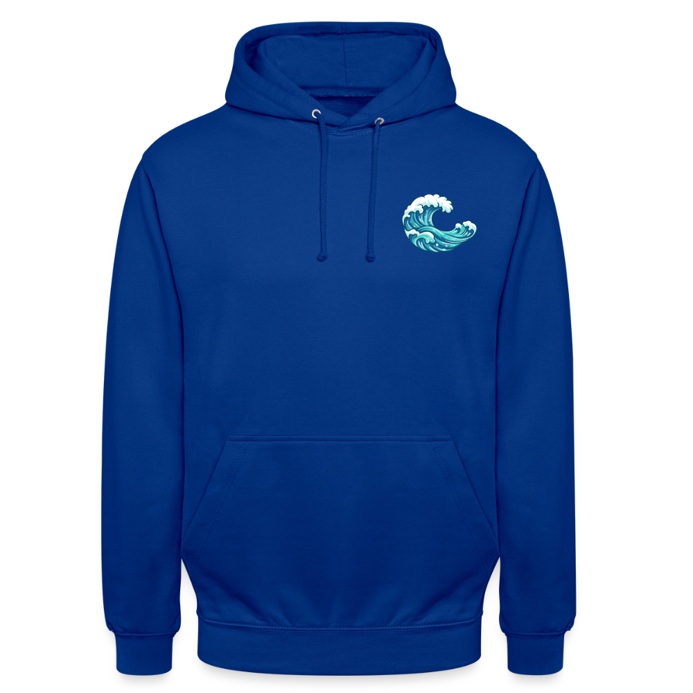 Kleiner.Delfin .große.Welle.unisex.hoodie - Royalblau