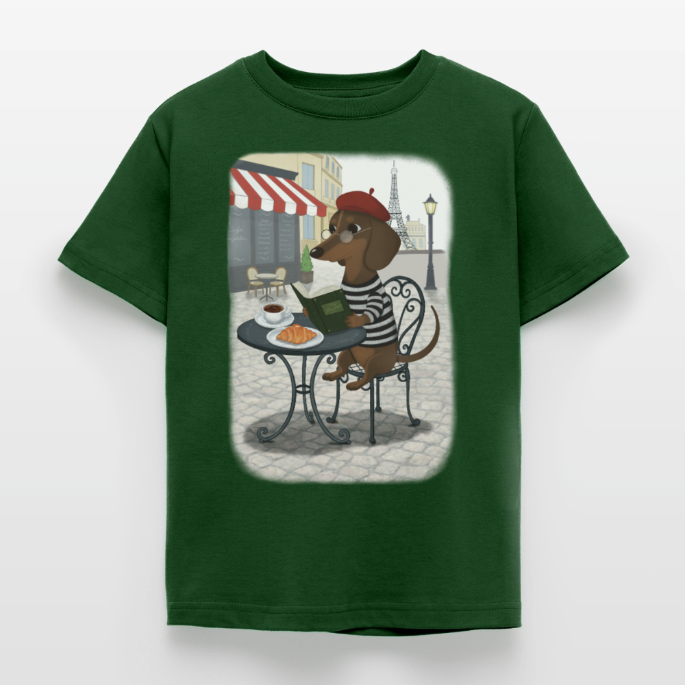 dackel-in-paris.tres.pawfect.kinder.t-shirt - Forstgrün 