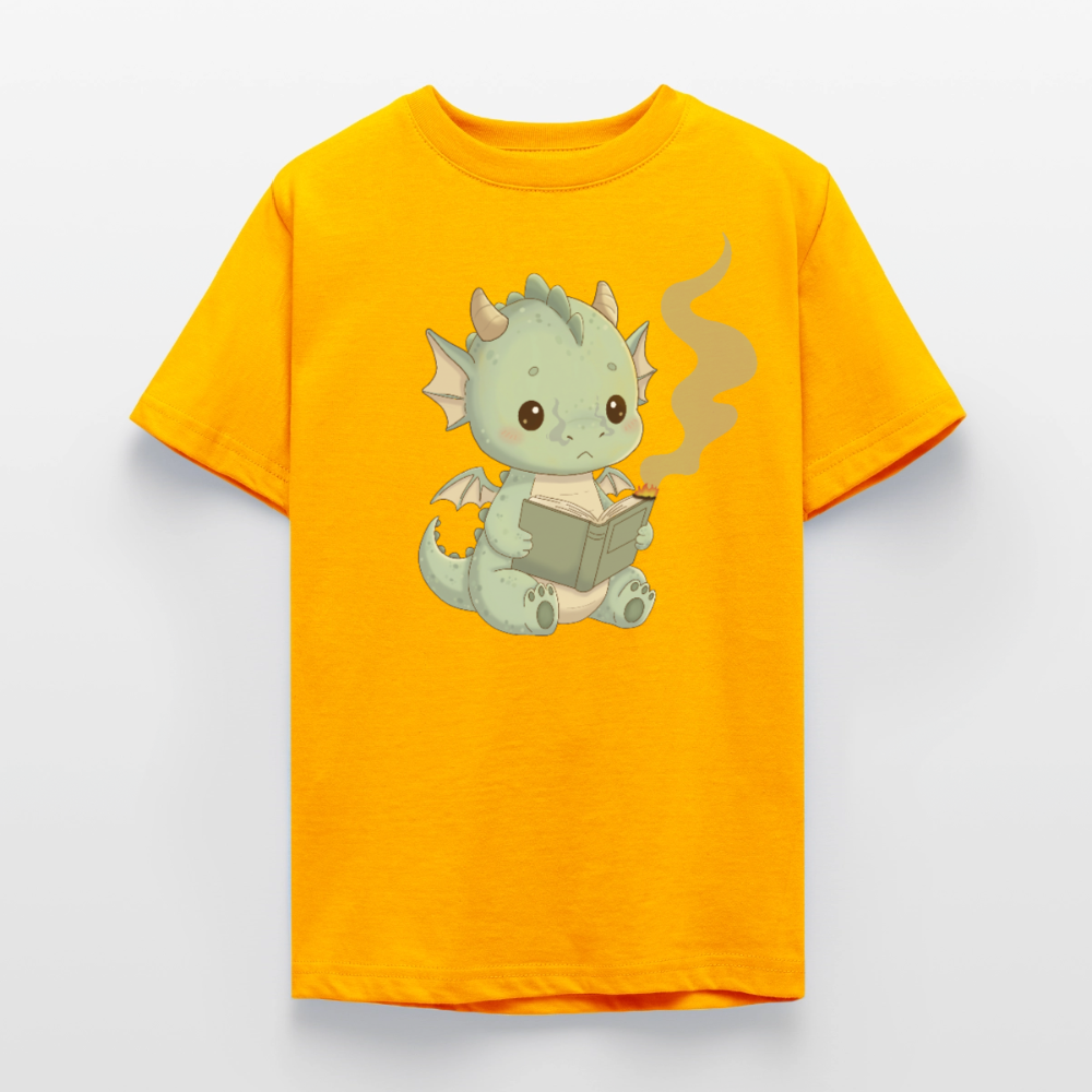 kleiner-bucherdrache-teenager-t-shirt - Gold