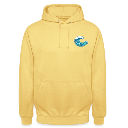 Kleiner.Delfin .große.Welle.supercool.unisex.hoodie - Zitronengelb