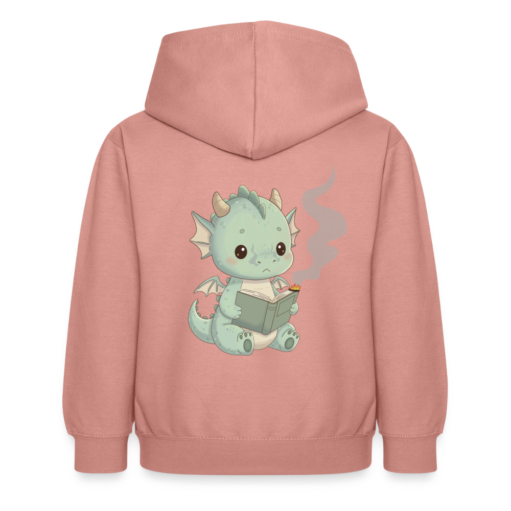 Kleiner.buecherdrache.kinder.hoodie - Altrosa
