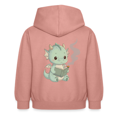 Kleiner.buecherdrache.kinder.hoodie - Altrosa
