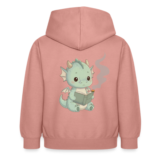 Kleiner.buecherdrache.kinder.hoodie - Altrosa
