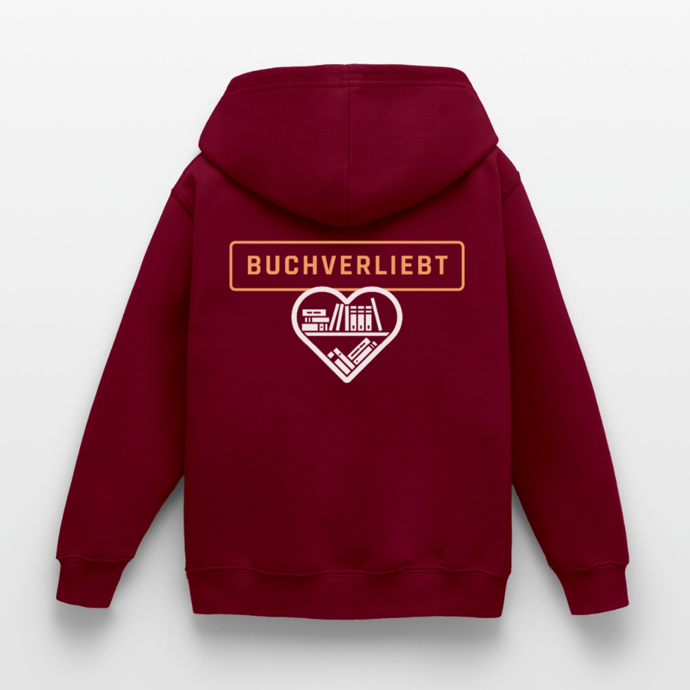 buchverliebt-kinder-hoodie - Bordeaux