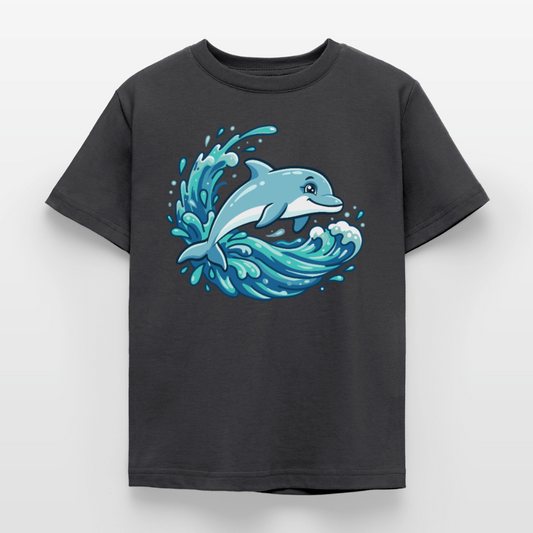 kleiner.delfin.grosse.welle.kinder.standard - Dunkelgrau