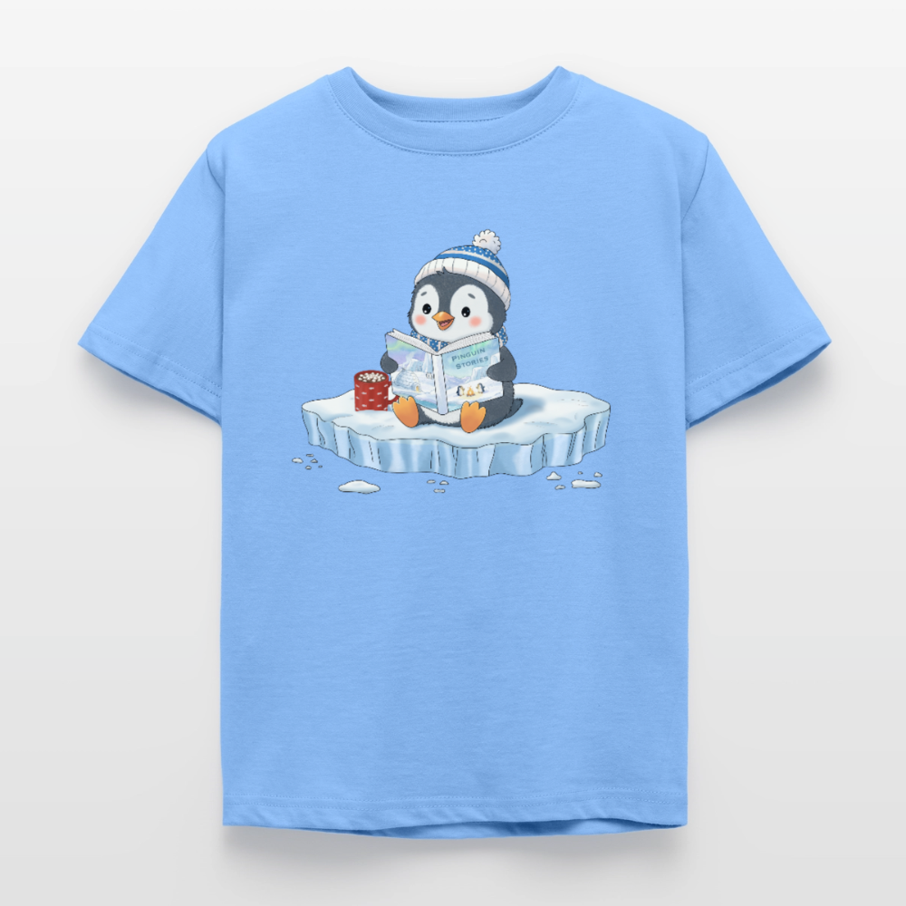 Cozy.Pinguin.Stories.Kinder.T-Shirt - Himmelblau