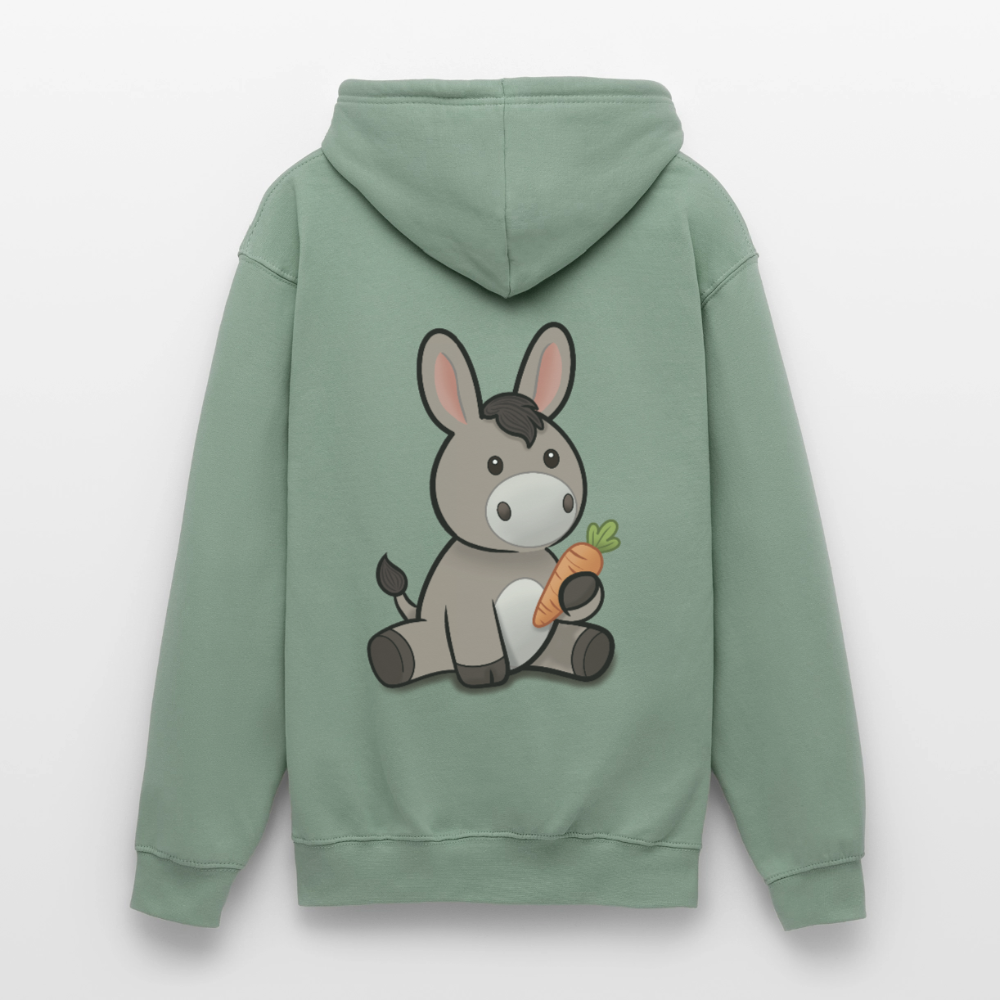 der-kleine-esel-unisex-hoodie - Graugrün
