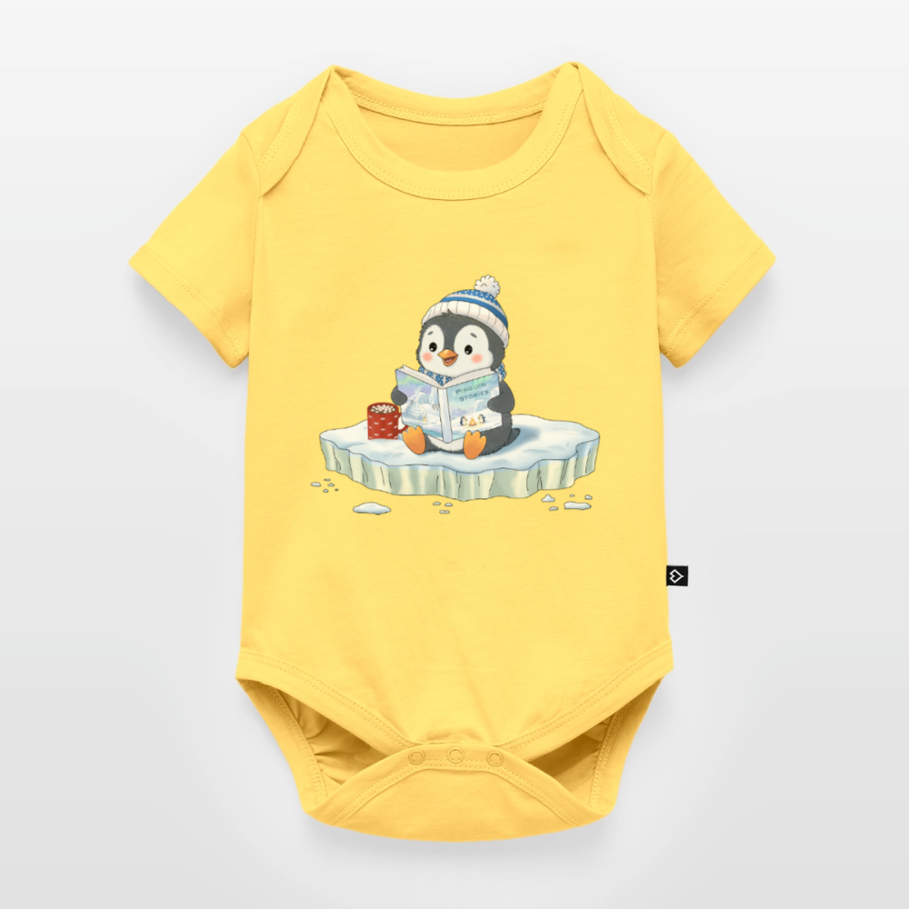 Cozy Pinguin Stories | Baby Bio-Body - Pastellgelb