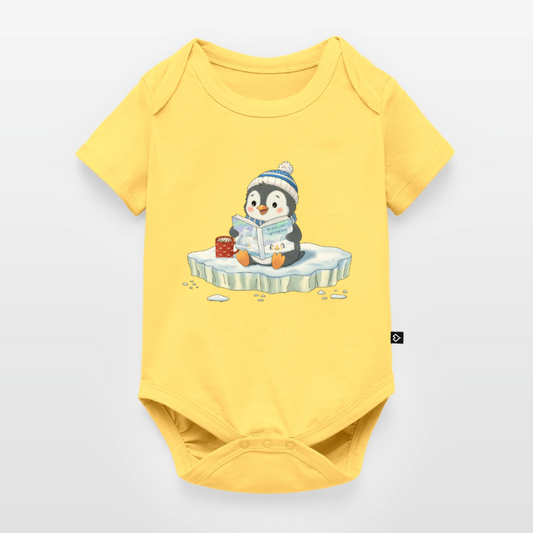 Cozy Pinguin Stories | Baby Bio-Body - Pastellgelb