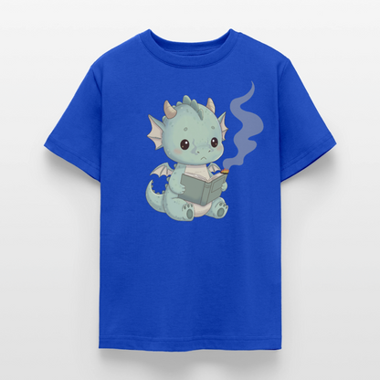 kleiner-bucherdrache-teenager-t-shirt - Royalblau