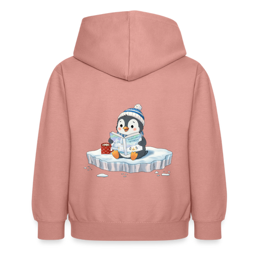cozy.pinguin.stories.kinder.hoodie - Altrosa