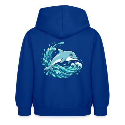 Kleiner.Delfin .große.Welle.kinder.hoodie - Royalblau