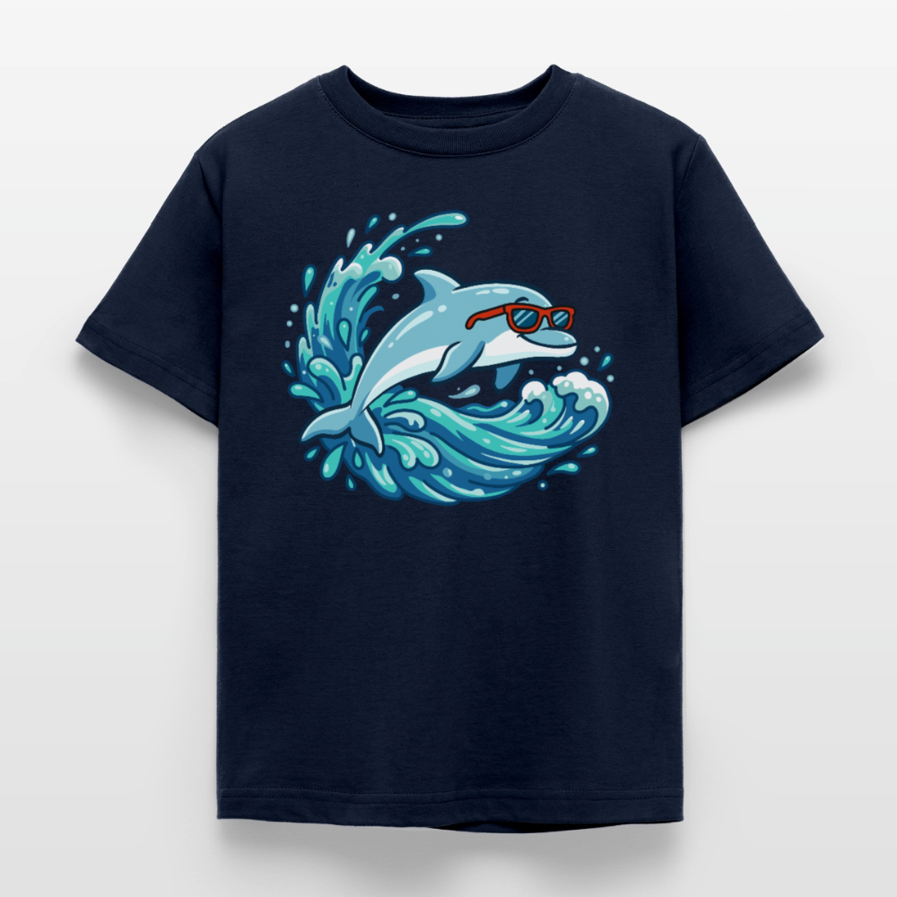 kleiner.delfin.grosse.welle.kinder.super.cool - Navy