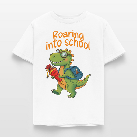 roaring-into-shool-kinder-t-shirt - Weiß