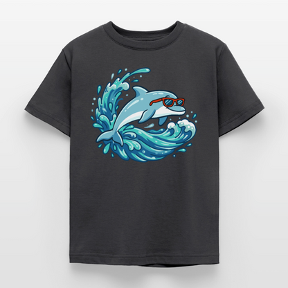 kleiner.delfin.grosse.welle.kinder.super.cool - Dunkelgrau