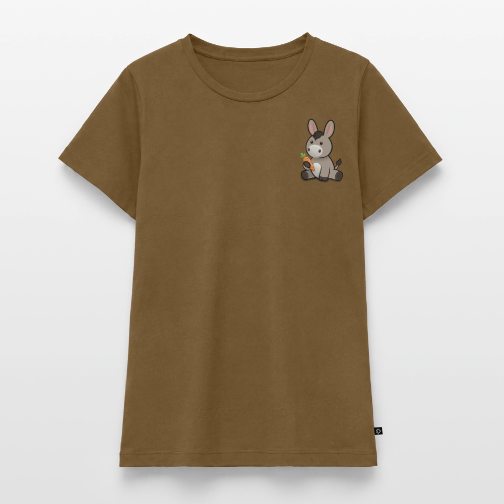 der-kleine-esel-frauen-shirt-pocket - Nussbraun