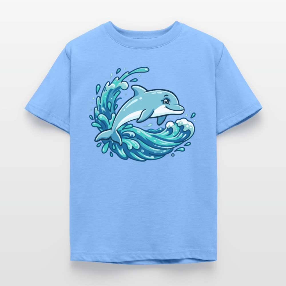 kleiner.delfin.grosse.welle.kinder.standard - Himmelblau