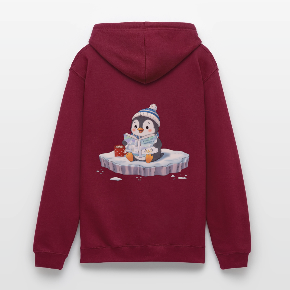 cozy.pinguin.stories.unisex.hoodie - Bordeaux