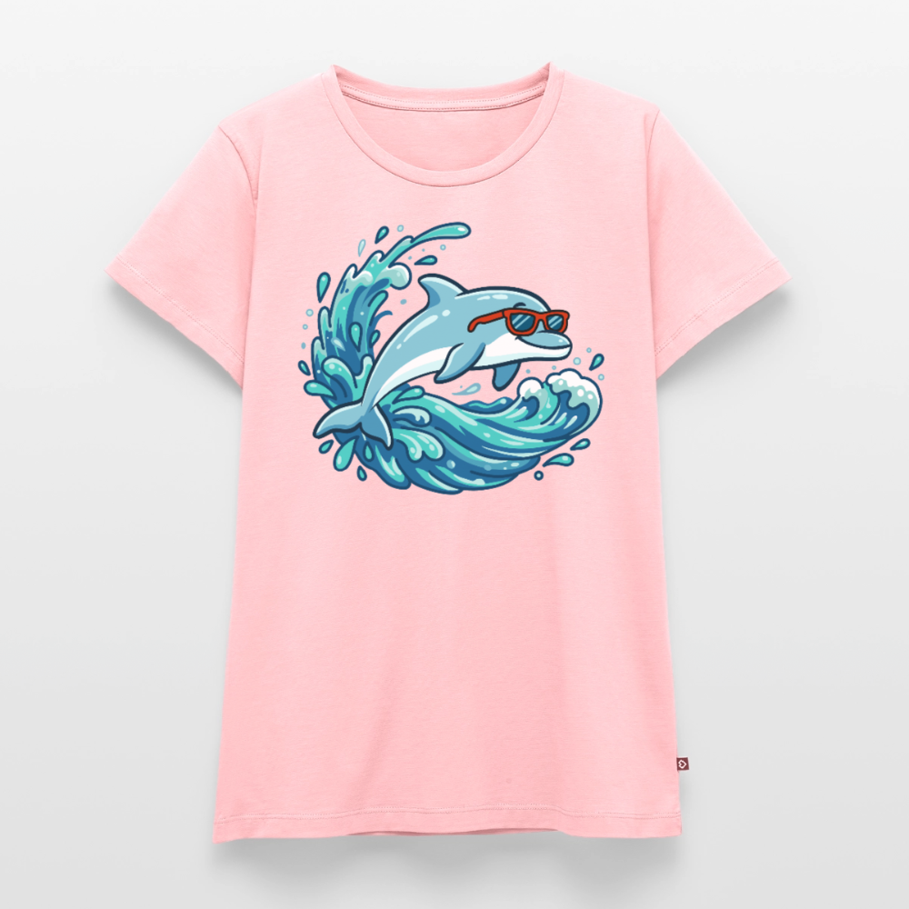 kleiner.delfin.grosse.welle.frauen.shirt.premium.super.cool - Rosa