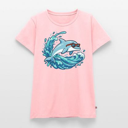 kleiner.delfin.grosse.welle.frauen.shirt.premium.super.cool - Rosa