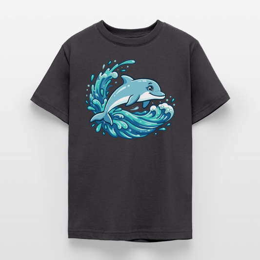 kleiner.delfin.grosse.welle.teenager.standard - Dunkelgrau
