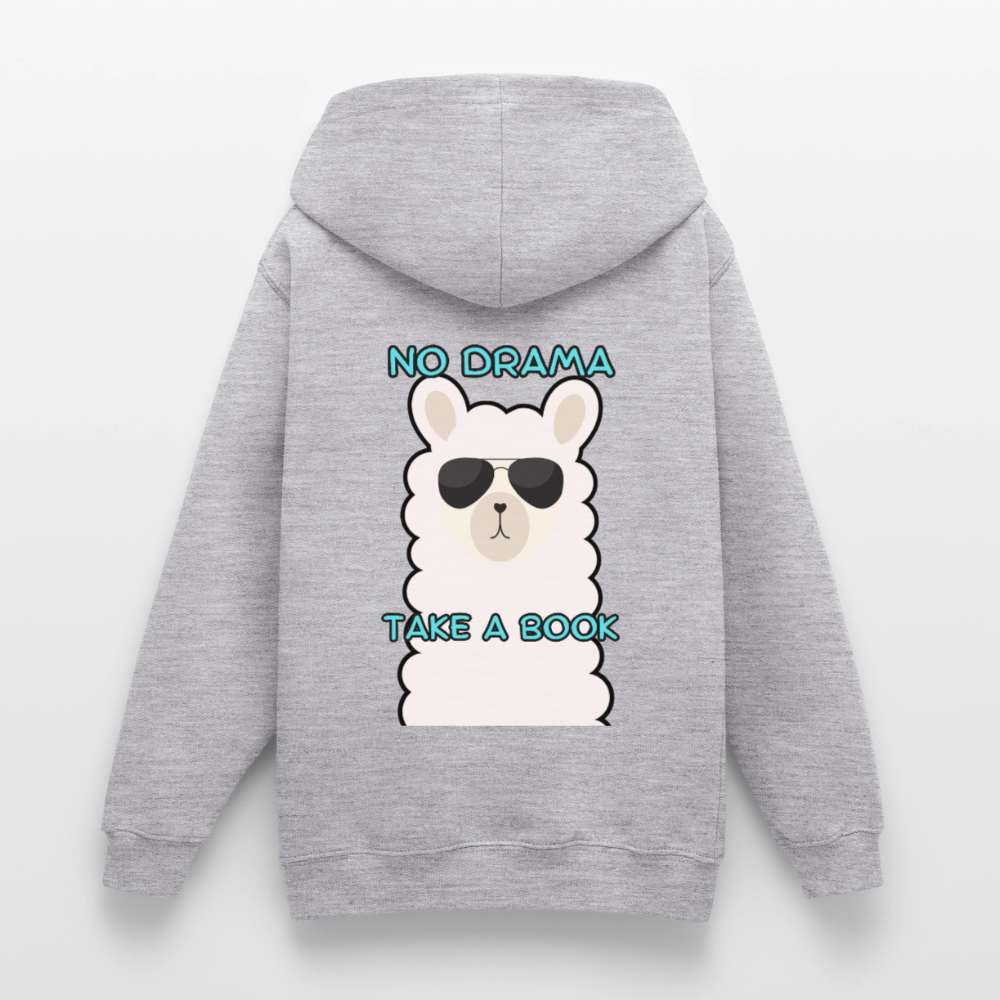 no-drama-teenager-hoodie - Hellgrau meliert