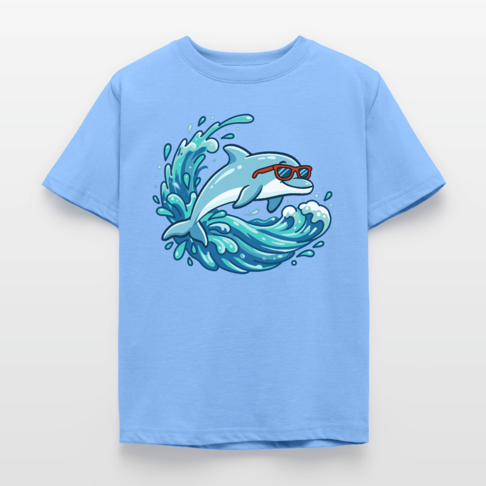 kleiner.delfin.grosse.welle.kinder.super.cool - Himmelblau