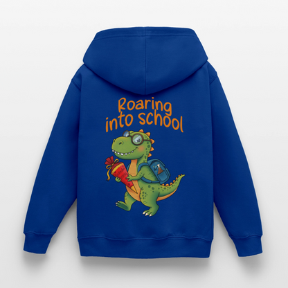 roaring-into-shool-kinder-hoodie - Royalblau