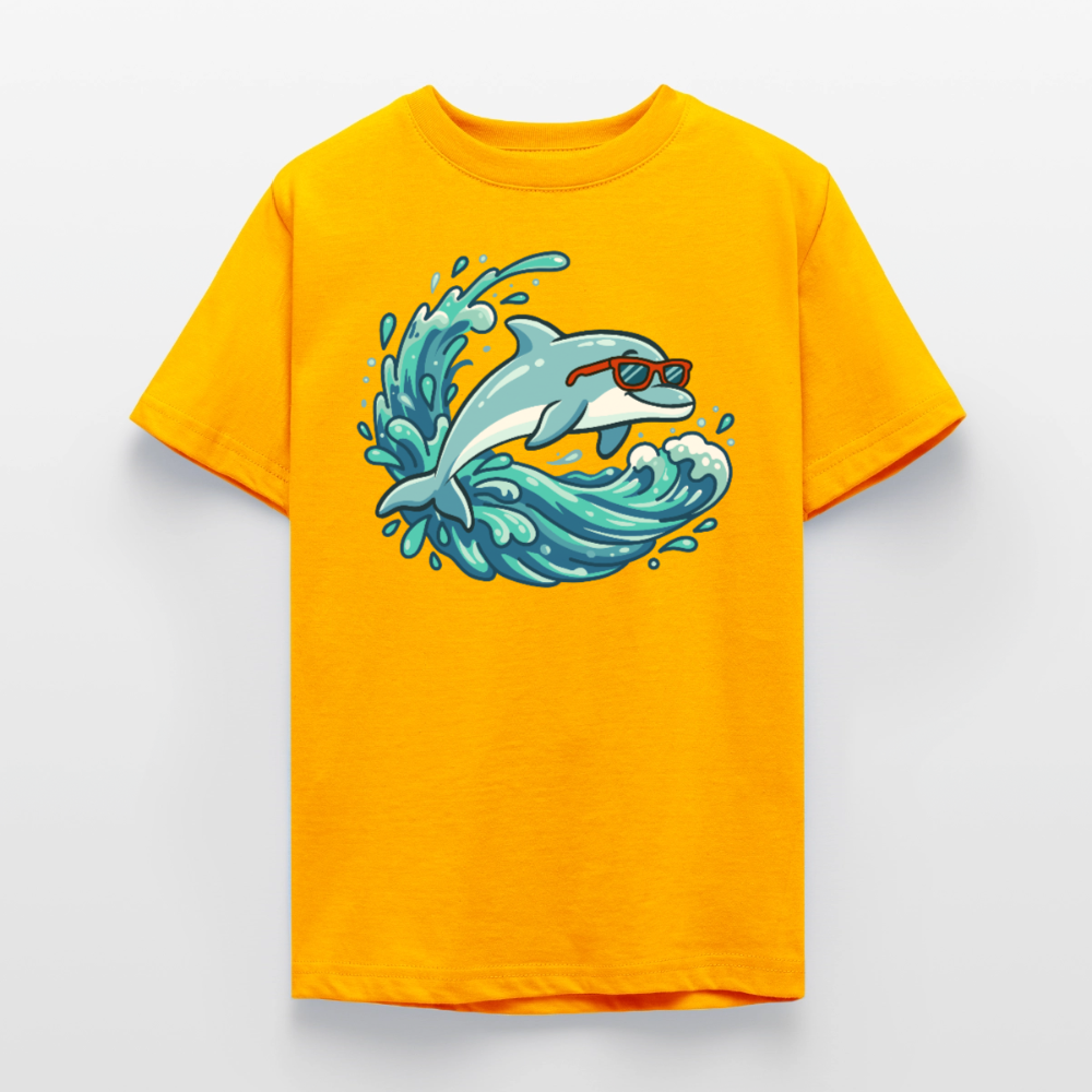 kleiner.delfin.grosse.welle.kinder.super.cool - Gold